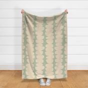 (L) Warm Minimal Abstract Organic Zen Pebble Stripes 7B. Almond Beige on Sage green 