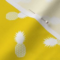 Small Tossed Pineapples on Lemon Yellow