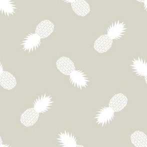 Small Tossed Pineapples on Ecru Taupe