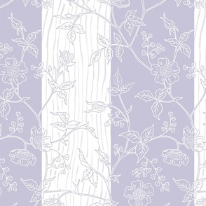 Cherry Blossom Heritage white and french lilac -  medium scale