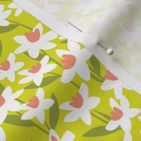 Daffodil heaven - Romantic retro paradise blossom daffodils retro nineties lime green pink