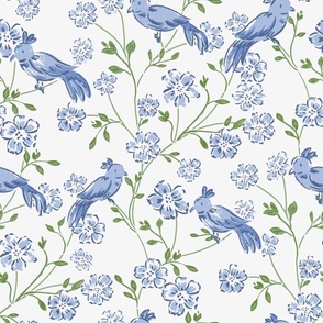 large whimsical chinoiserie // blue and green