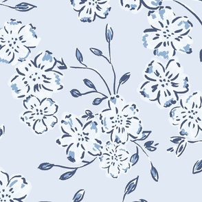 large chintz blooms // faded blue