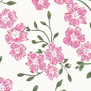 large chintz blooms // pink and green
