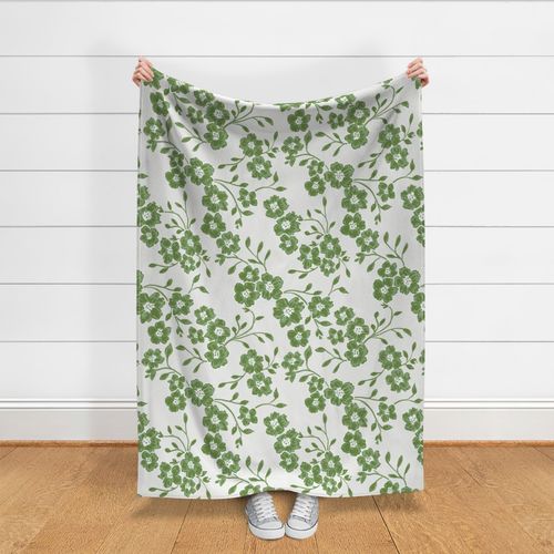 large chintz blooms // green