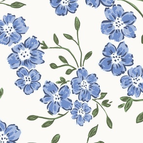 large chintz blooms // blue and green