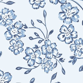 large chintz blooms // blue