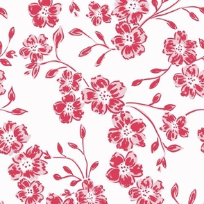 medium chintz blooms // pink and red