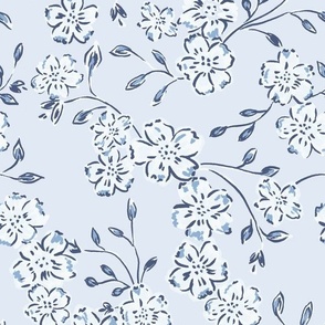 medium chintz blooms // faded blue