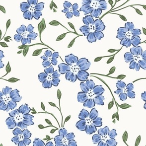 medium chintz blooms // blue and green