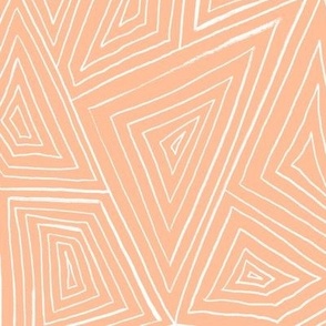 handdrawn polygons - white on peach fuzz