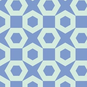Hex 4 3 Inch ~ pastel, light blue, blue, green, seafoam green, mint green, hexagon, geometric, bedroom wallpaper, bathroom wallpaper, kitchen wallpaper ~ apparel