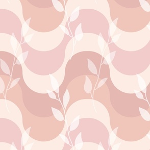 Large / Rolling Hills - Pink - Geometric - Mauve - Waves - Curves - Retro - Vintage - Wallpaper - Warm Minimalist - Three Dimensional - Movement