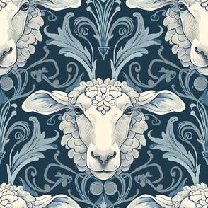 White Sheep in the Art Nouveau Style