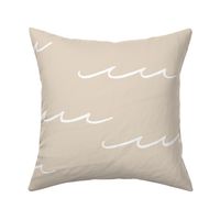 XL Minimal Ocean Waves in Beige and White