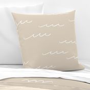 XL Minimal Ocean Waves in Beige and White