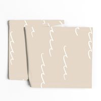 XL Minimal Ocean Waves in Beige and White