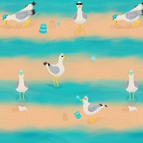 Seagulls Trip to the Beach