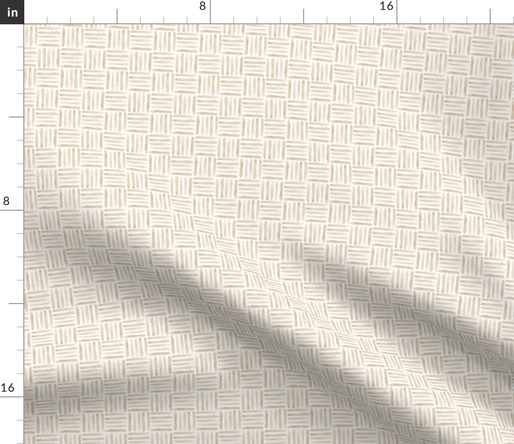 Basket weave tiles warm minimalism watercolor sand beige created using watercolor, small scale