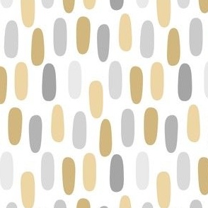 MidMod Funky Imperfect Ovals Blender Pattern // GoldSilver, Gray, White // Medium Small Scale - 700 DPI