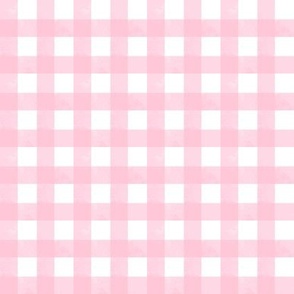 Small // Sweet Carnation Pink Watercolor Plaid on White