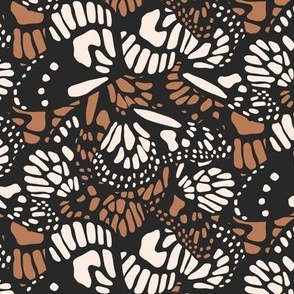 Abstract Butterfly Wings Pattern - Insect / Animal Print ( Brown and Cream )