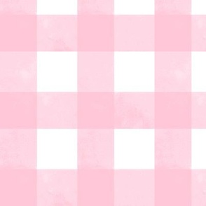 Large // Sweet Carnation Pink Watercolor Plaid on White
