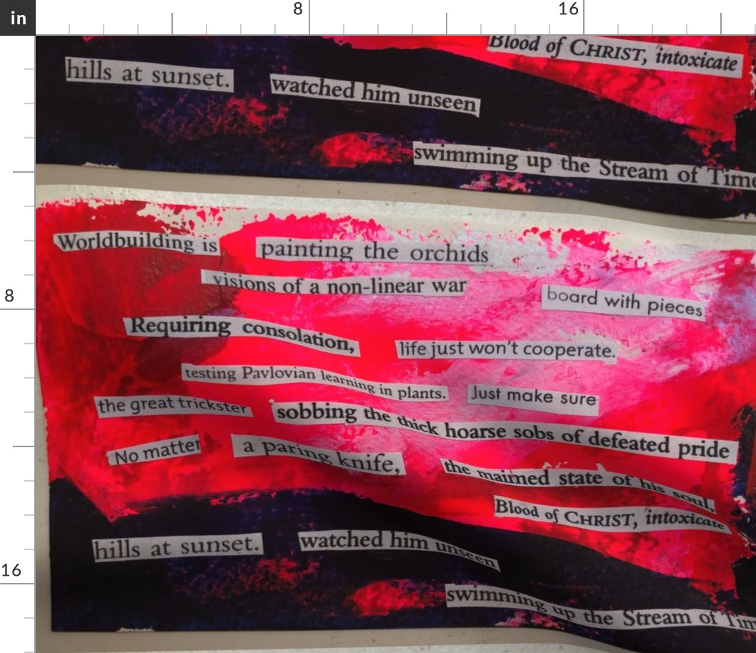 Hills at Sunset: Collage Poetry
