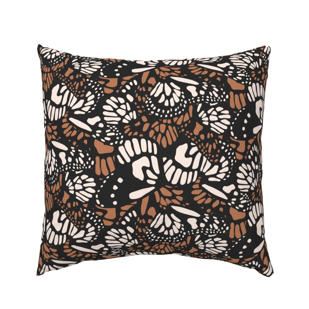Abstract Butterfly Wings Pattern - Insect / Animal Print ( Brown and Cream ) (Large)
