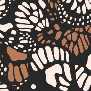 Abstract Butterfly Wings Pattern - Insect / Animal Print ( Brown and Cream ) (Large)