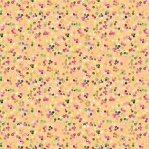 Dots confetti watercolor Colorful polka dots Yellow Small