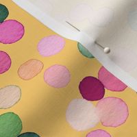 Dots confetti watercolor Colorful polka dots Yellow Medium