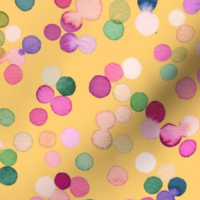 Dots confetti watercolor Colorful polka dots Yellow Medium