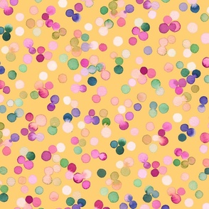 Dots confetti watercolor Colorful polka dots Yellow Medium