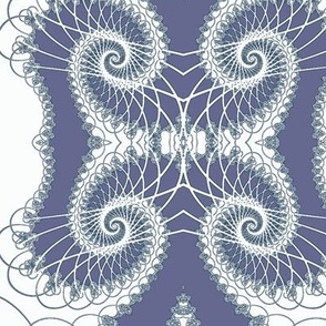 Netted Fractal Tentacles in Colonial Blue on White 