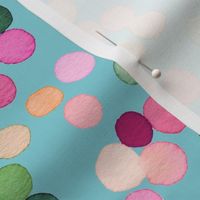 Dots confetti watercolor Colorful polka dots Baby blue Medium