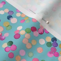 Dots confetti watercolor Colorful polka dots Baby blue Small