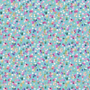 Dots confetti watercolor Colorful polka dots Baby blue Small