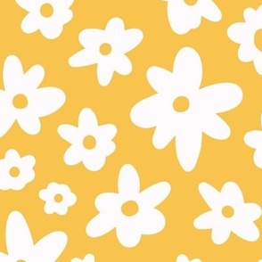 17 x 20 Spring floral white daisy on yellow