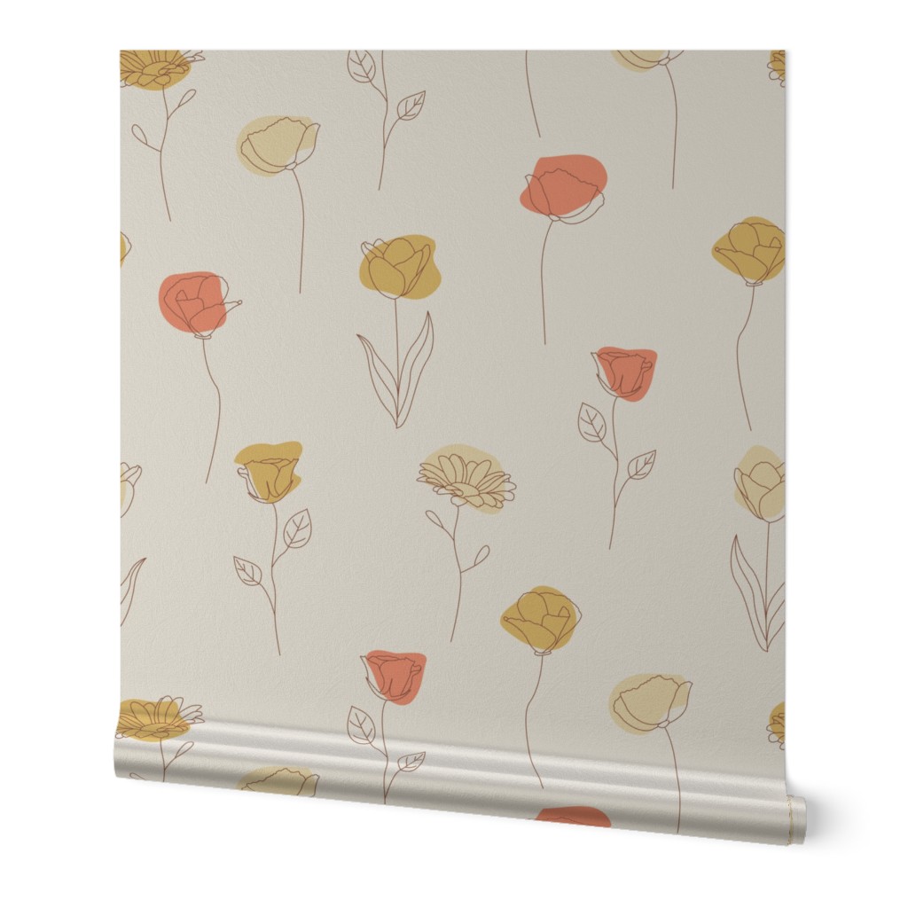 Minimalism sketch floral warmth