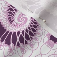 Netted Fractal Tentacles in Purple Pink on White
