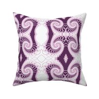 Netted Fractal Tentacles in Purple Pink on White