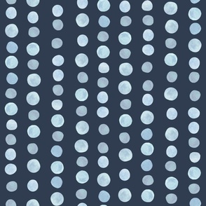 Circles / Bubbles/ Stripes / Blobs in Watercolor - Navy Blue - Medium Scale
