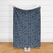 Circles / Bubbles/ Stripes / Blobs in Watercolor - Navy Blue - Large Scale