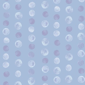 Circles / Bubbles/ Stripes / Blobs in Watercolor - Lilac Blue - Large Scale