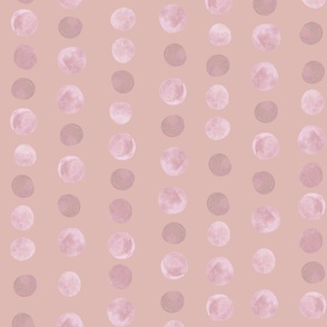 Circles / Bubbles/ Stripes / Blobs in Watercolor - Cavern Pink - Large Scale