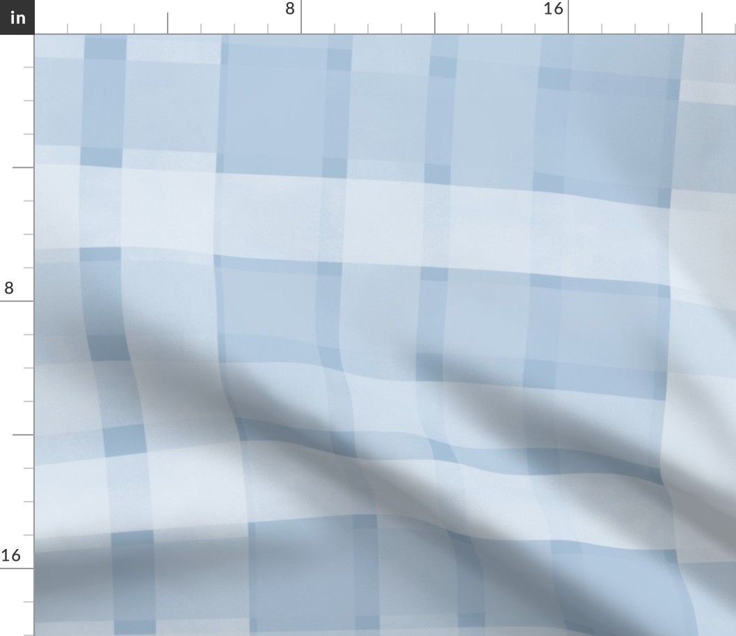 Blue Asymmetric Plaid Checks - Modern Grid Blender Print