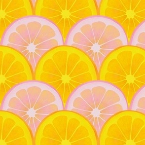 Pink & Yellow Lemon Grapefruit Scallop Delight