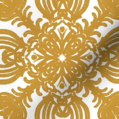 Spanish & Taino Floral Tile: Yellow, Medium