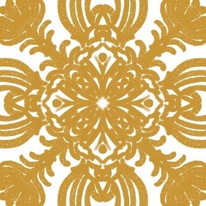 Spanish & Taino Floral Tile: Yellow, Medium